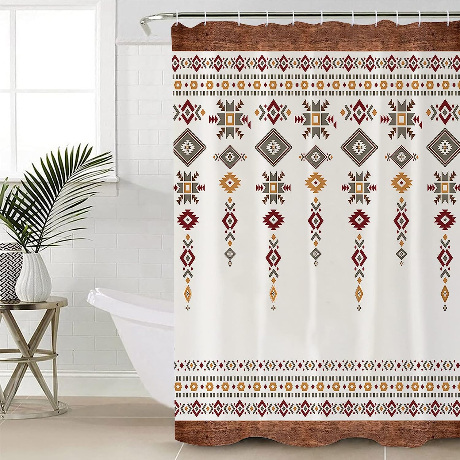 Tribal Totem Boho Shower Curtain, Native American Bathroom Decor