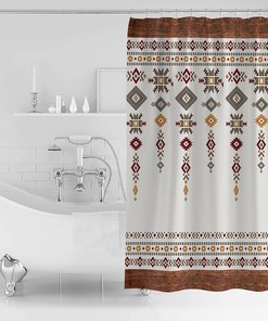 Tribal Totem Boho Shower Curtain, Native American Bathroom Decor