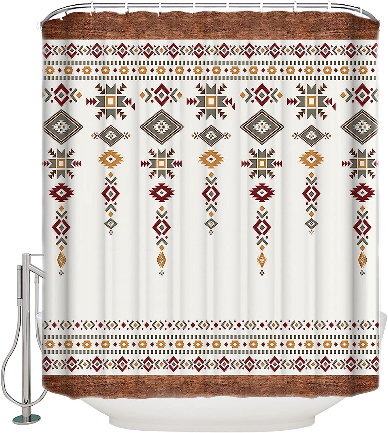 Tribal Totem Boho Shower Curtain, Native American Bathroom Decor