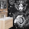 Triple Moon Goddess Print Shower Curtain for Spiritual Bathroom Decor