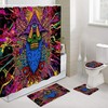 Trippy Hippie Mushroom Skull Shower Curtain, Unique Bathroom Accessory