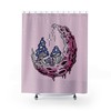 Trippy Mushroom, Moon and Star Print Shower Curtain for Fairy Tale Bathroom