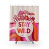 Trippy Mushroom Shower Curtain, Retro Groovy Design for Bathroom Decor 