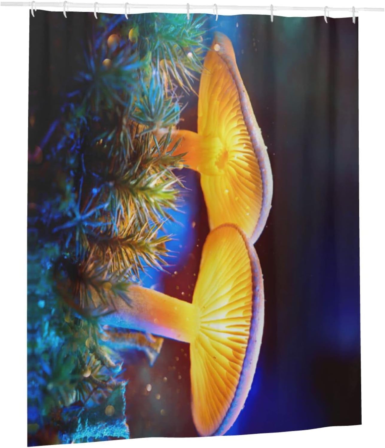 Trippy Mushroom Shower Curtain with 3D Print for Bathroom Decor