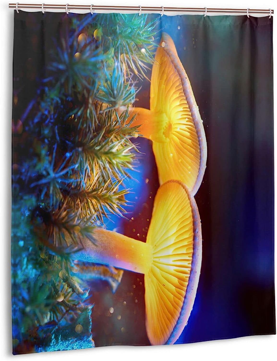 Trippy Mushroom Shower Curtain with 3D Print for Bathroom Decor