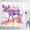 Trippy Vivid Deer Print Shower Curtain For An Eclectic Bathroom
