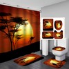 Tropic Animal Kangaroo Shower Curtain And Bath Mat Set For A Modern And Chic Bathroom Look
