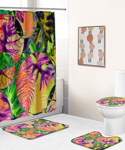 Tropic Banana Leaf Shower Curtain - Exotic Bathroom Accessory