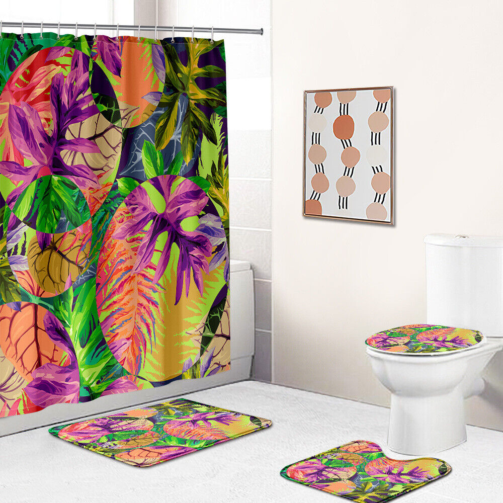 Tropic Banana Leaf Shower Curtain - Exotic Bathroom Accessory