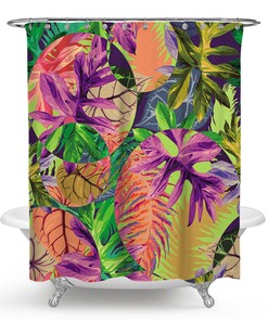 Tropic Banana Leaf Shower Curtain - Exotic Bathroom Accessory