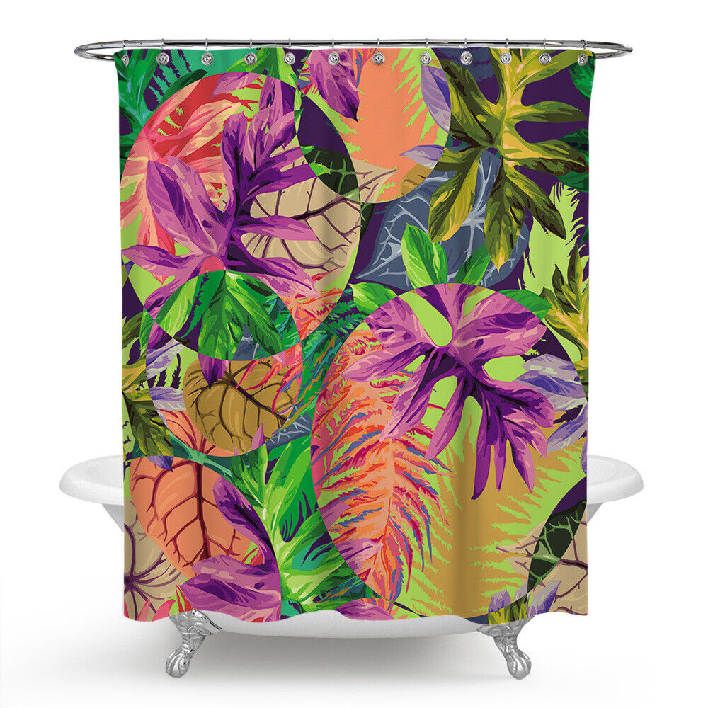 Tropic Banana Leaf Shower Curtain - Exotic Bathroom Accessory