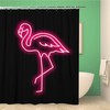 Tropic Summer Pink Flamingo Neon Shower Curtain With Red Light Line