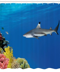 Tropic Underwater World Print Shower Curtain for the Bathroom