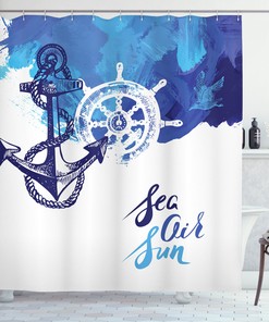 Tropical Anchor Fabric Shower Curtain