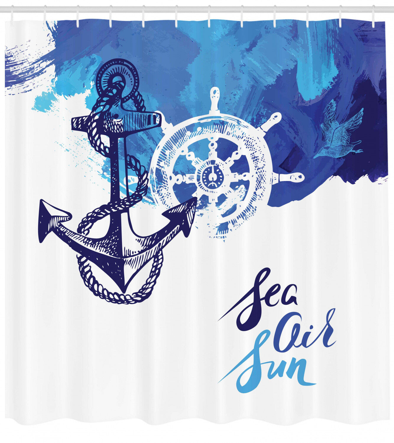 Tropical Anchor Fabric Shower Curtain - Image 2