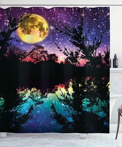 Tropical Banana Forest Palm Tree Leaves Watercolor Design Leaf Shower Curtain - Cloth Fabric Bathroom Decor