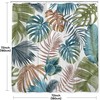 Tropical Banana Monstera Leaves Shower Curtain - Green Palm Leaf Botanical Pattern Design