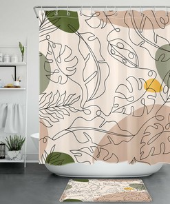 Tropical Banana Palm Leaves Holiday Shower Curtain for Your Bathroom