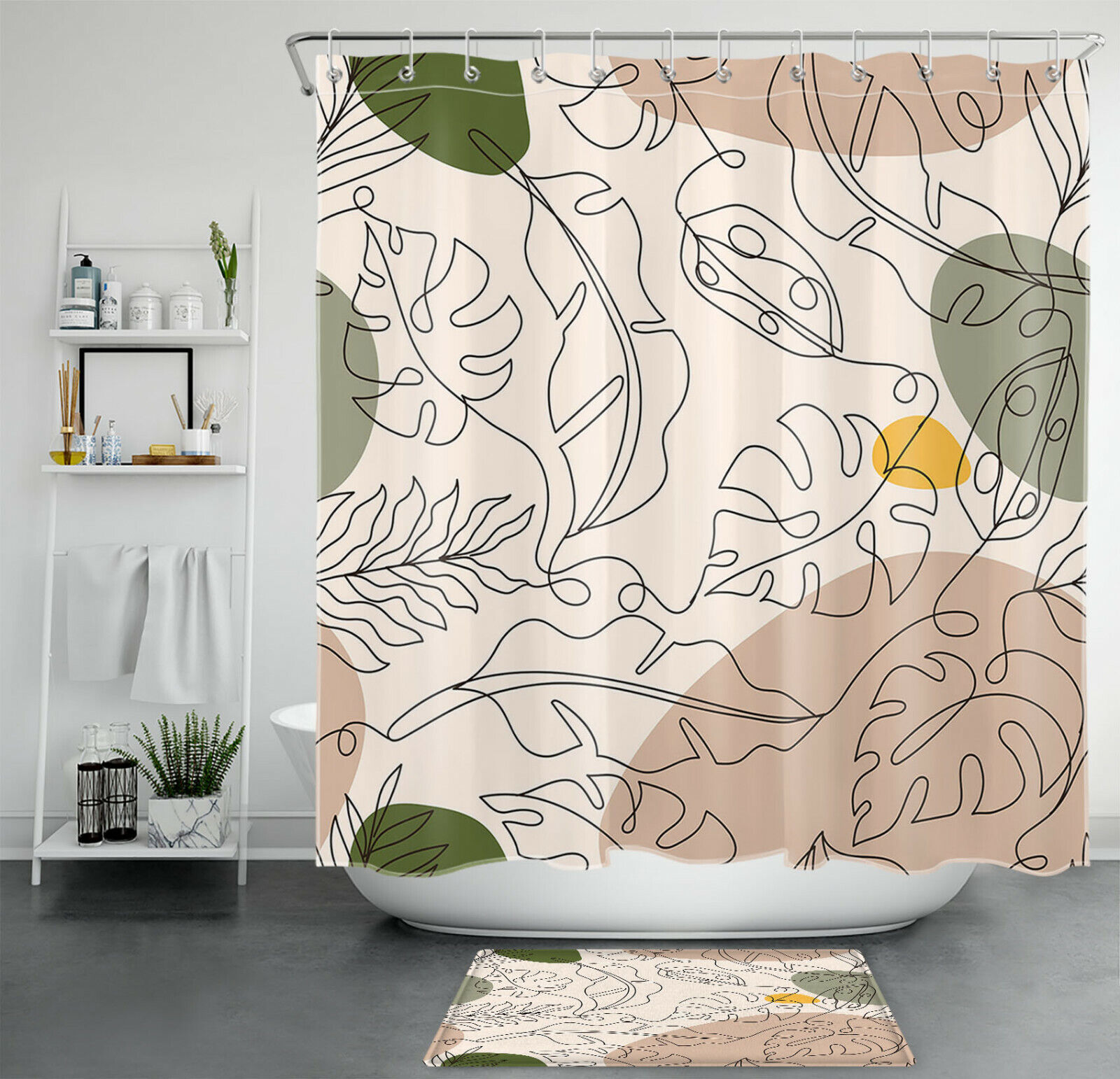 Tropical Banana Palm Leaves Holiday Shower Curtain for Your Bathroom