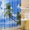 Tropical Beach Fabric Shower Curtain for Summer Vibes in the Bathroom