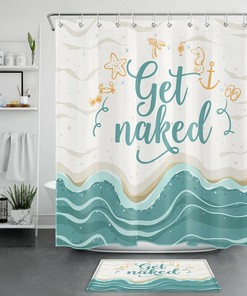 Tropical Beach Print Shower Curtain For Summer Vibes