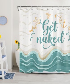 Tropical Beach Print Shower Curtain For Summer Vibes