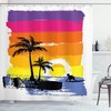 Tropical Beach Print Shower Curtain - Ocean Bathroom Decor