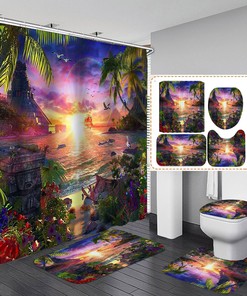 Tropical Beach Sunshine Shower Curtain For A Happy Bathroom Experience