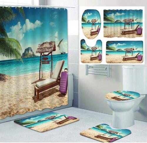 Tropical Beach Waterproof Shower Curtain For Beautiful And Relaxing Bathroom Decor