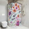 Tropical Beetle Printed Shower Curtain In Pink, Purple, And Orange