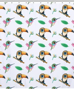 Tropical Bird Shower Curtain For Exotic And Colorful Bathroom Decor