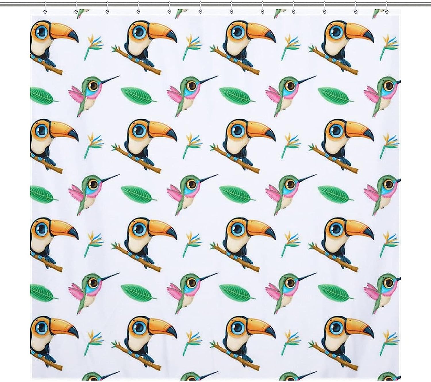 Tropical Bird Shower Curtain For Exotic And Colorful Bathroom Decor