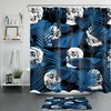 Tropical Blue Banana Leaf Skull Shower Curtain For Unique Bathroom Accessories