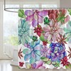 Tropical Boho Succulent Shower Curtain - Rustic Floral Bathroom Decor