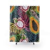Tropical Botanical Jungle Plants Waterproof Bath Curtain For Refreshing Decor
