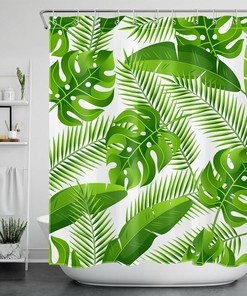 Tropical Botanical Leaves Shower Curtain: Add A Splash Of Color To Your Bathroom