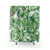 Tropical Botanical Shower Curtain With Green Monstera Leaves For Nature-Inspired Bathroom