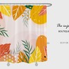 Tropical Bright Flowers Waterproof Washable Shower Curtain For Bathroom