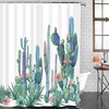 Tropical Cactus Flowers Blossom Shower Curtain For A Colorful Bathroom
