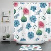 Tropical Cactus Flowers Print Shower Curtain - 71