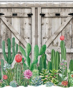 Tropical Cactus Shower Curtain - Vibrant and Fun Bathroom Decor