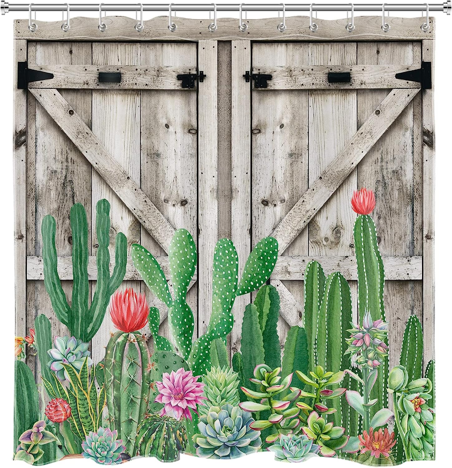 Tropical Cactus Shower Curtain - Vibrant and Fun Bathroom Decor