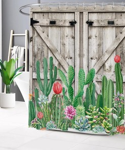 Tropical Cactus Shower Curtain - Vibrant and Fun Bathroom Decor