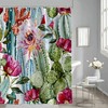 Tropical Cactus Shower Curtain, Washable And Waterproof Bathroom Decor