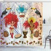 Tropical Clothes and Toucans Shower Curtain for Colorful Bathroom Decor
