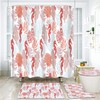Tropical Coastal Corals Seahorse Seaweed Underwater Blue Red Bathroom Set