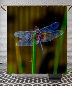 Tropical Custom Dragonfly Shower Curtain For Animal Bath Decor In Your Bathroom