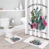 Tropical Desert Plant Cactus Succulent Flowers Tribal Arrow Shower Curtain - Desert-Style Bathroom Decor