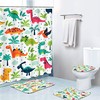 Tropical Dinosaur Funny Customized Waterproof Shower Curtain