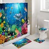 Tropical Dolphin And Coral Fish Shower Curtain - Underwater Theme Bathroom Decor